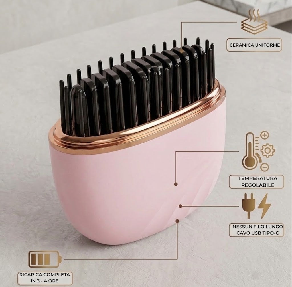 Lyska — Mini Piastra Capelli Portatile Ricaricabile USB Tipo-C